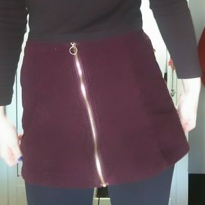 Red corduroy skirt
